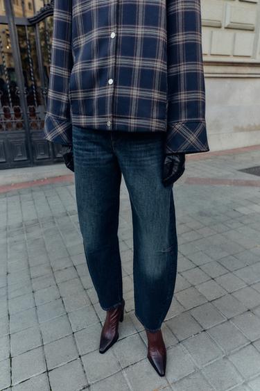 BOTTINES EN CUIR À TALONS CAMPERO - Bordeaux de Zara - Image 1