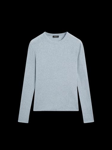 Zara Long sleeve cotton blend T-shirt - Sky blue - Image 0