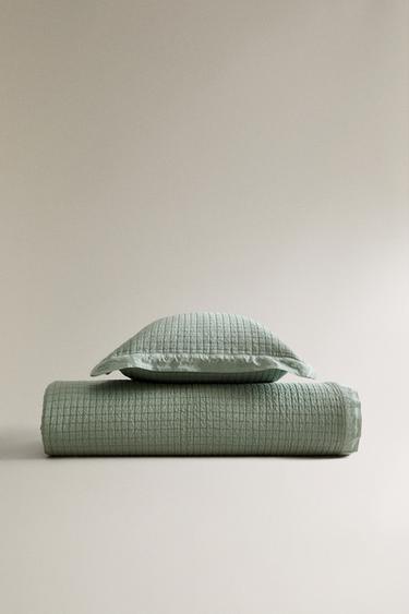 CHILDREN'S CHECK BEDSPREAD - Green by Zara