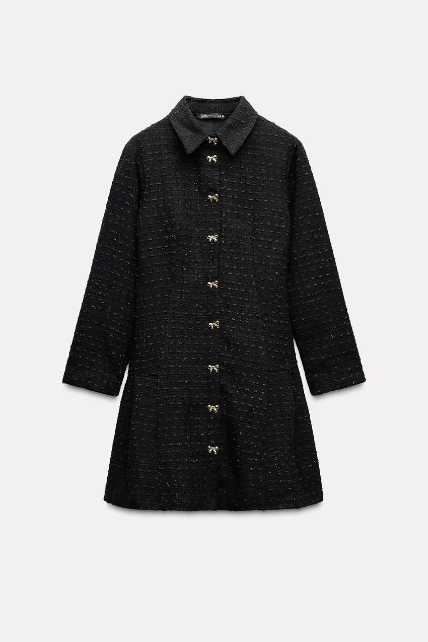 TEXTURED WEAVE MINI DRESS - Black | ZARA Singapore