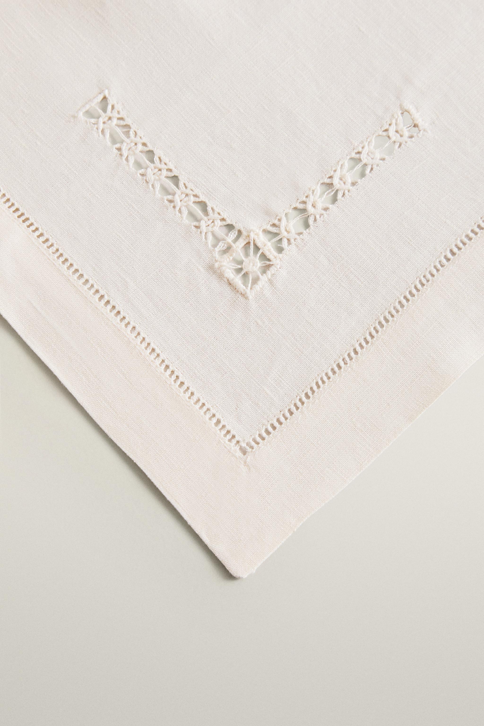 HEMSTITCHED LINEN NAPKIN PACK (PACK OF 2)