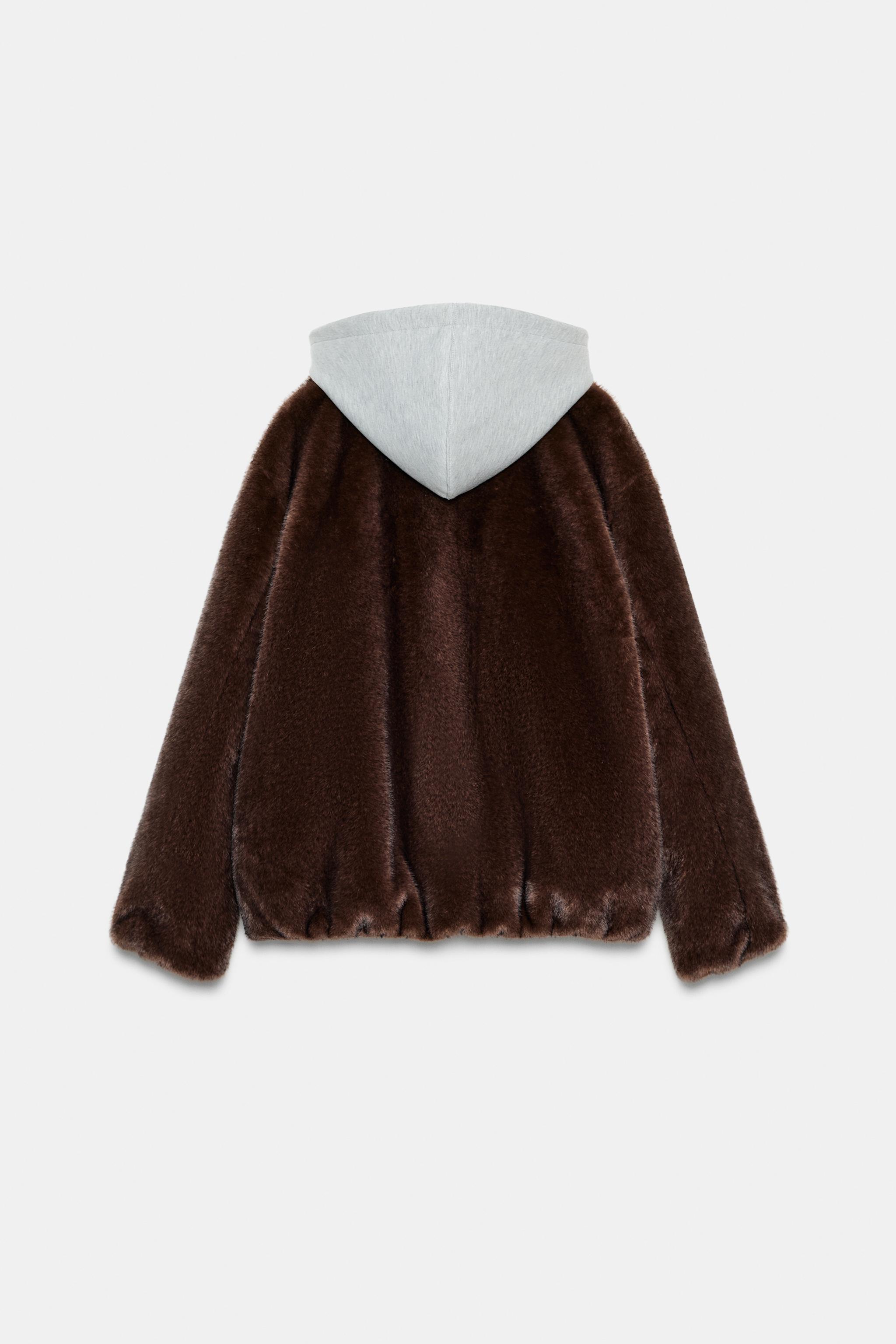FAUX FUR COMBINATION BOMBER JACKET