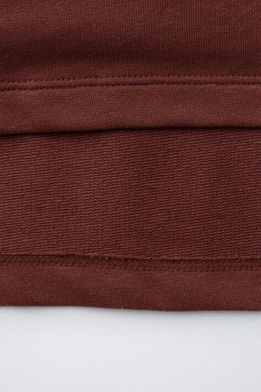 T-SHIRT WITH RAISED SLOGAN - Brown by Zara - Image 3