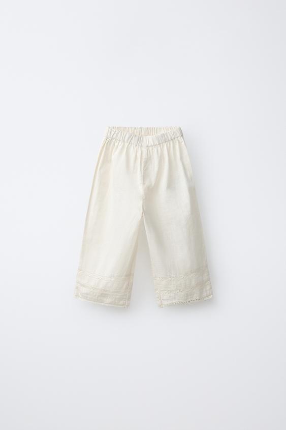 PANTALÓN BOLSILLO BORDADOS - Crudo / Vigoré de Zara - Imagen 0