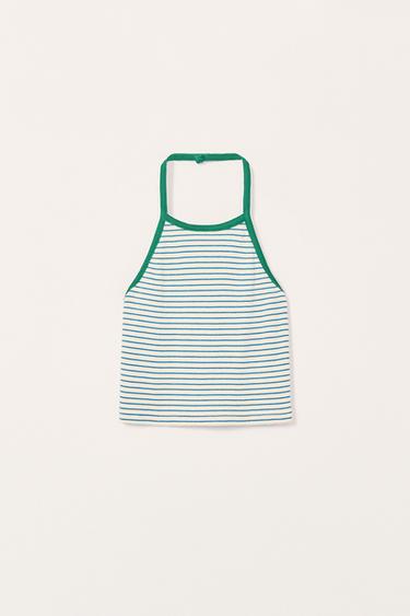 LIMITED EDITION ストライプ柄ホルターネックトップスストライプZaraのLIMITED EDITION ストライプ柄ホルターネックトップス - ストライプ