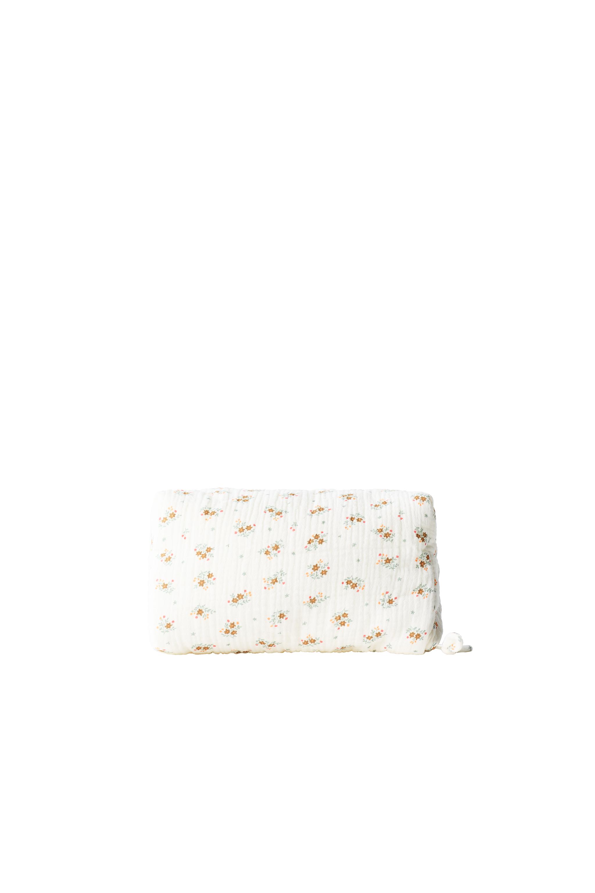フラワー柄テクスチャー トラベルポーチ - エクリュ | ZARA Japan / 日本