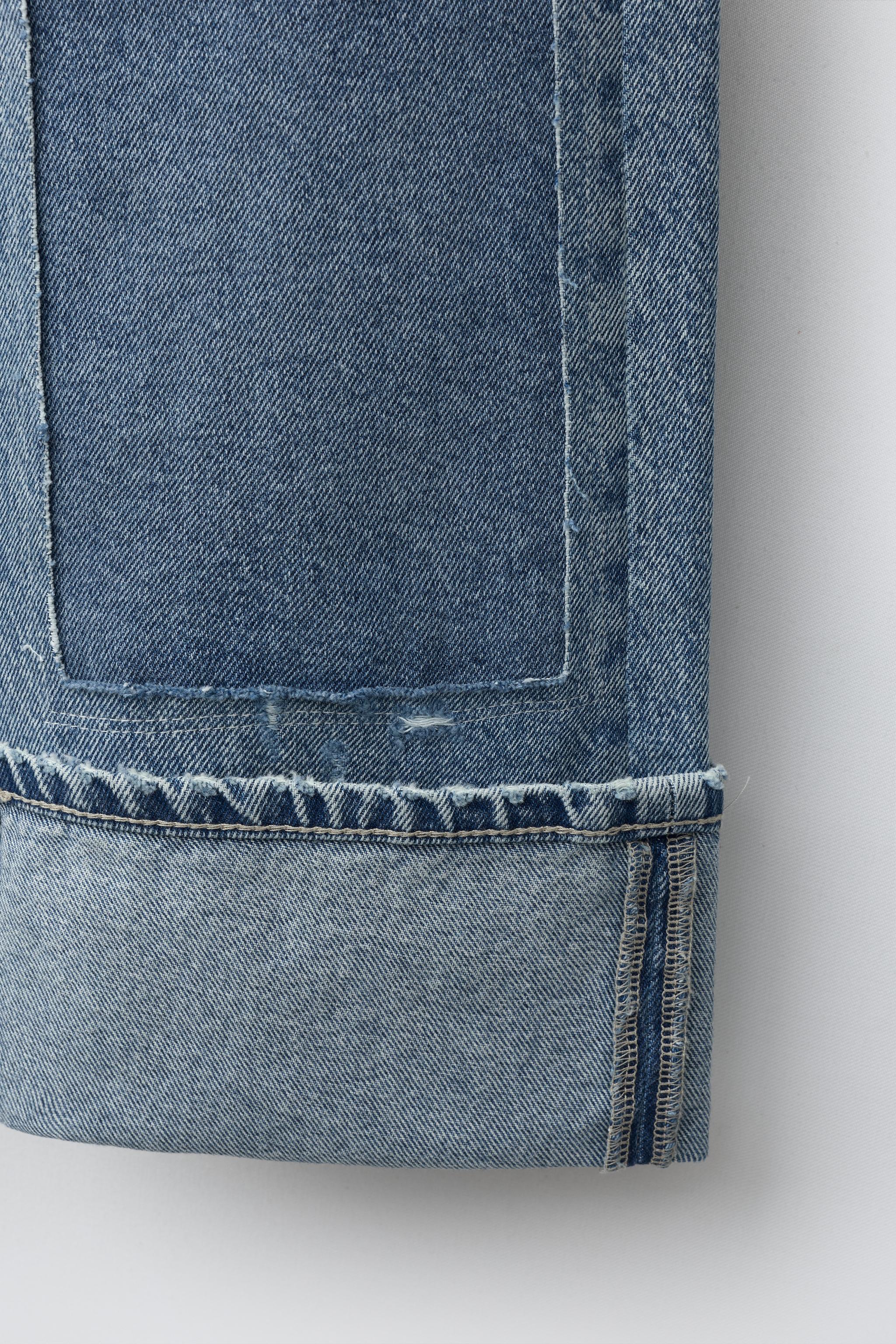 WIDE LEG PATCH JEANS