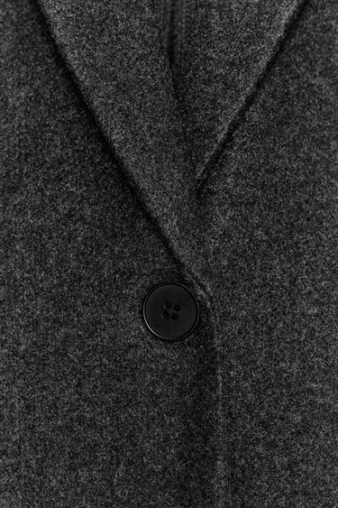 MANTEAU DOUX À BOUTONS - Gris chiné de Zara - Image 2