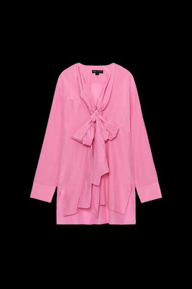SOEPELVALLENDE BLOUSE MET STRIKKEN ZW COLLECTION - KAUWGOM van Zara - Afbeelding 0