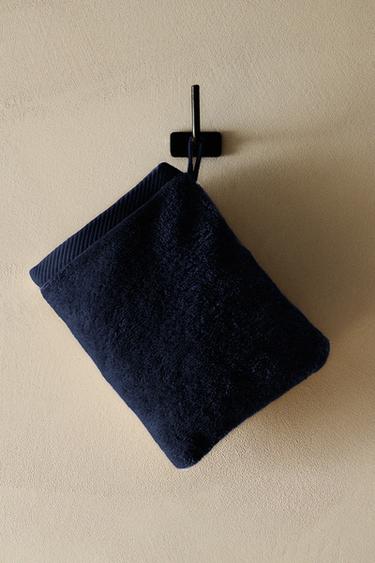 COTTON TERRY BATH MITT - Navy blue by Zara