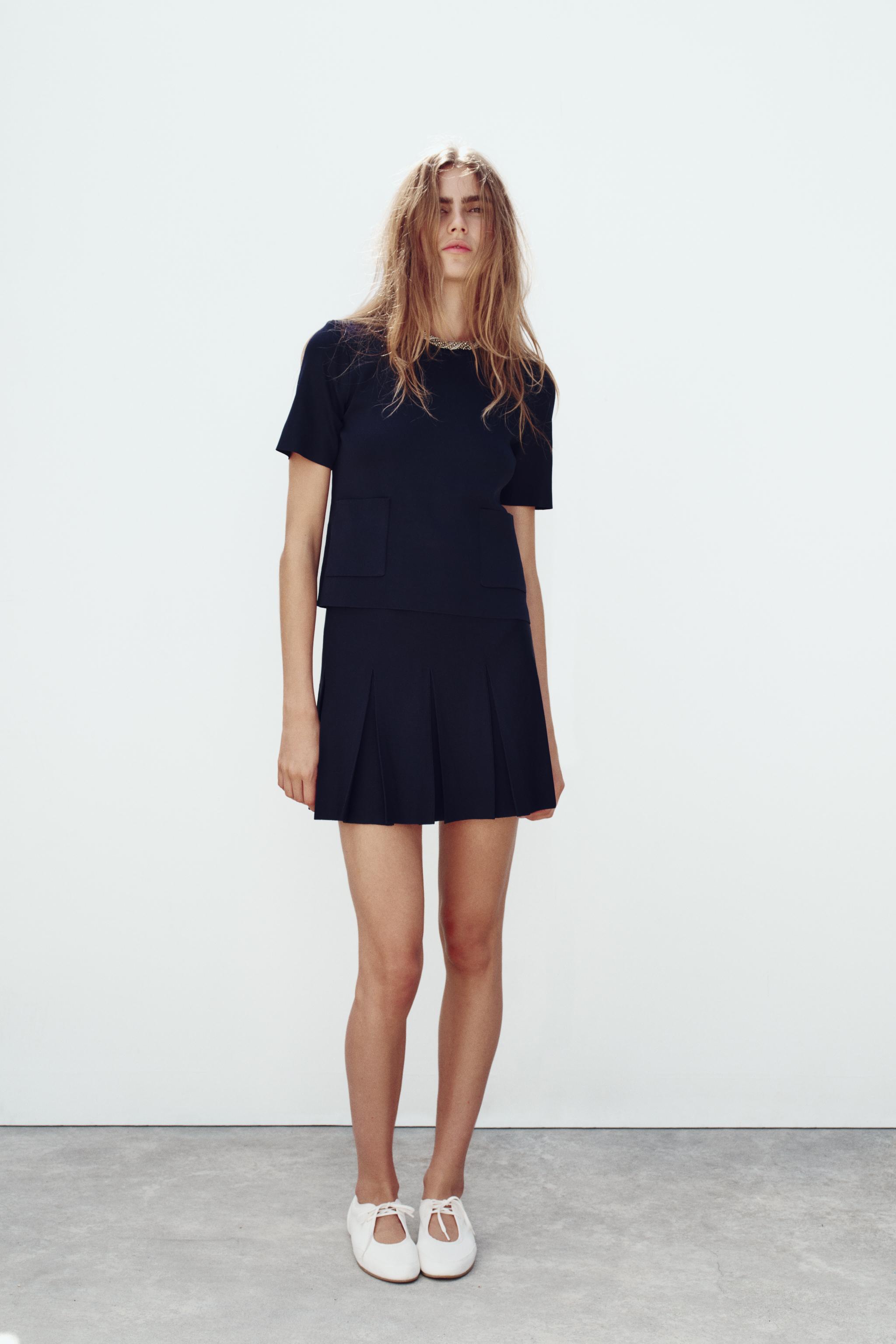 Navy mini skirt zara best sale