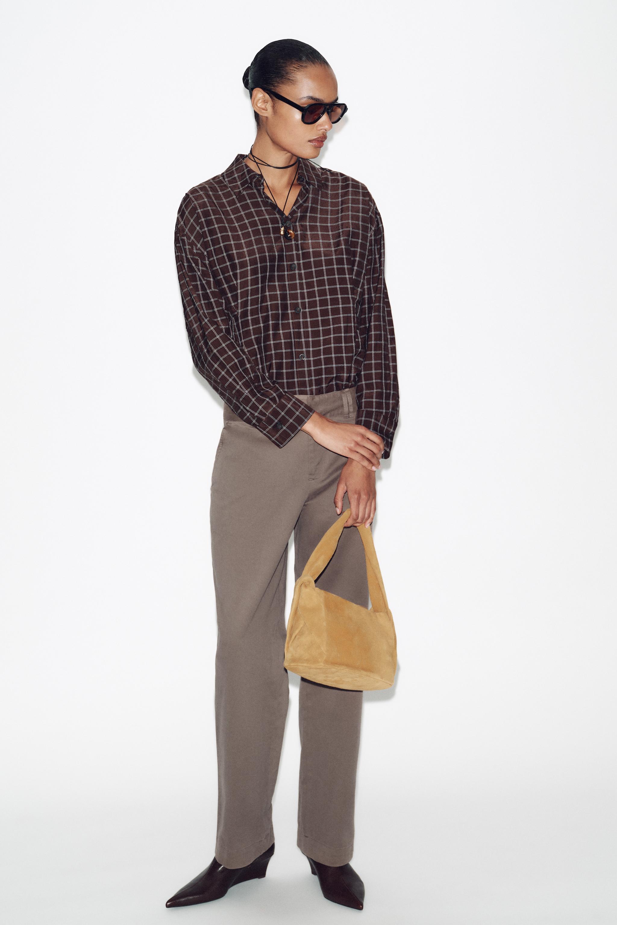 ストレートミッドライズパンツ - ミンク | ZARA Japan / 日本