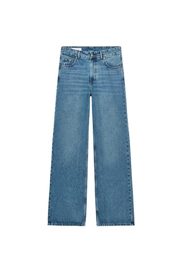 Zara TRF MID-RISE STRAIGHT LEG JEANS - Blue