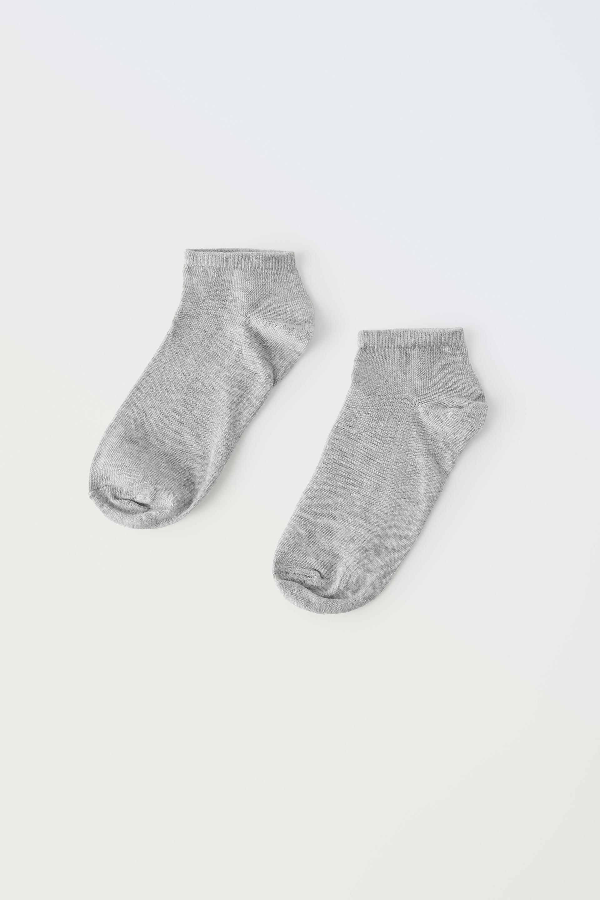 THREE-PACK OF BASIC SHORT SOCKS - Gray marl