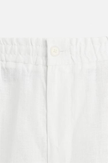 PANTALON DE COSTUME 100 % LIN - Blanc de Zara - Image 6