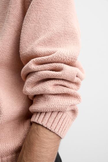 CARDIGAN STRUCTURÉ EN MÉLANGE DE COTON - Rose poudré de Zara - Image 6