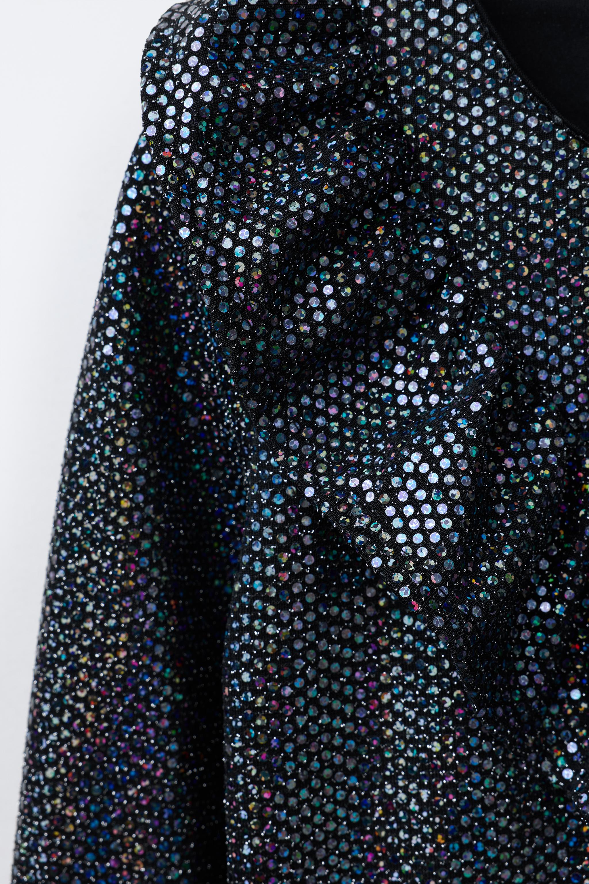 SHIMMER RUFFLED DRESS