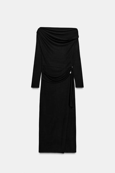 ROBE SOFT FERMOIR - Noir de Zara
