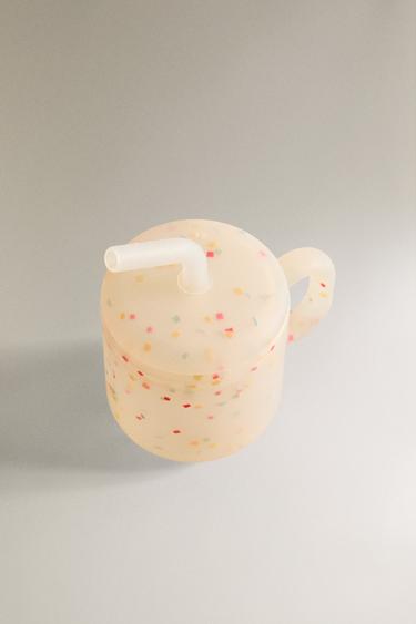 VERRE AVEC PAILLE ENFANT SILICONE CONFETTIS - Multicolore de Zara - Image 1