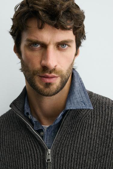 VESTE RETORS ZIPPÉE - Marron / Taupe de Zara - Image 5