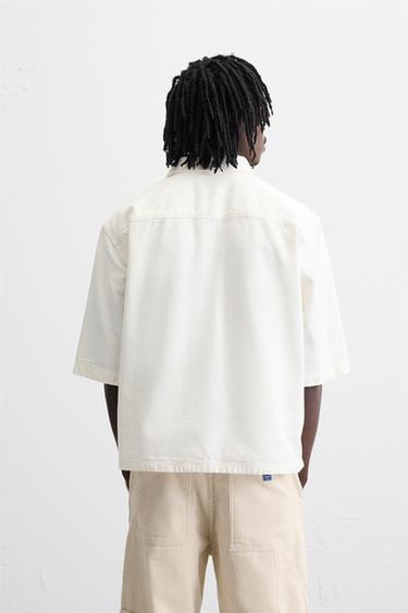 EMBROIDERED TEXT SHIRT - Ecru by Zara - Image 2