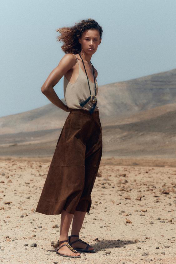 SAIA CAPA COURO SUEDE 100% Marrom-escuro ZARA Brasil