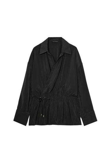 FLOWING SAFARI SHIRT - Black by Zara