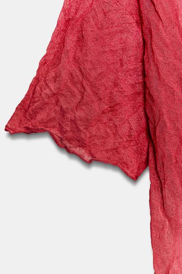 TOP EN MAILLE EFFET FROISSÉ - Rouge moyen de Zara - Image 10