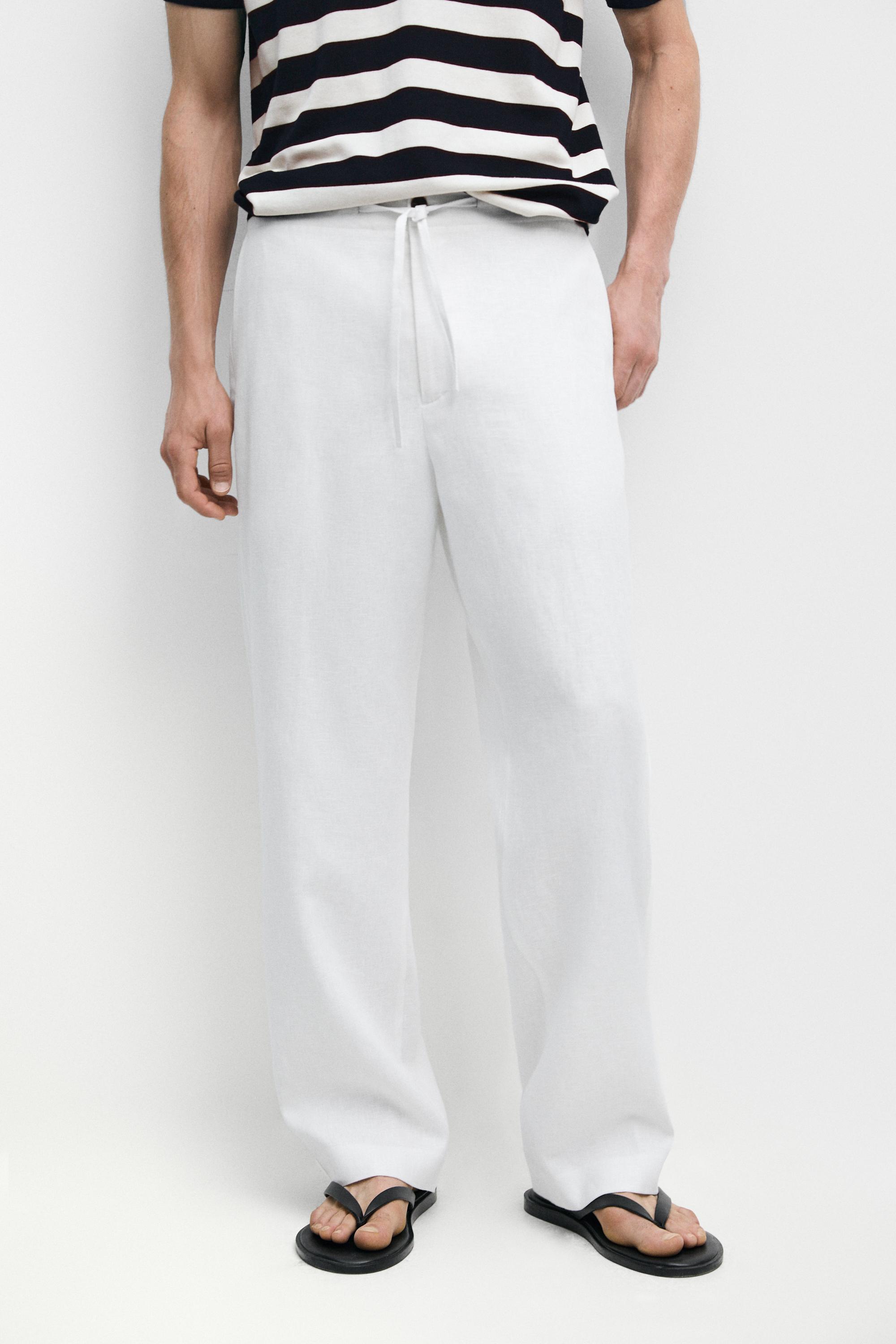 100% linen jogger-fit pants