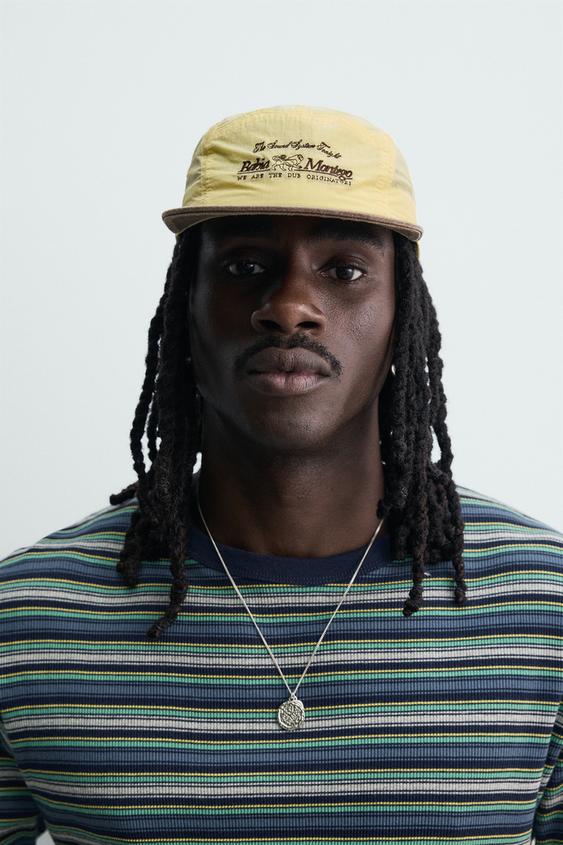 CONTRAST EMBROIDERED FLAT VISOR CAP from Zara - $29.90