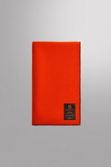 MANTECO® WOOL BLEND FLEECE BLANKET — Red / Orange 1