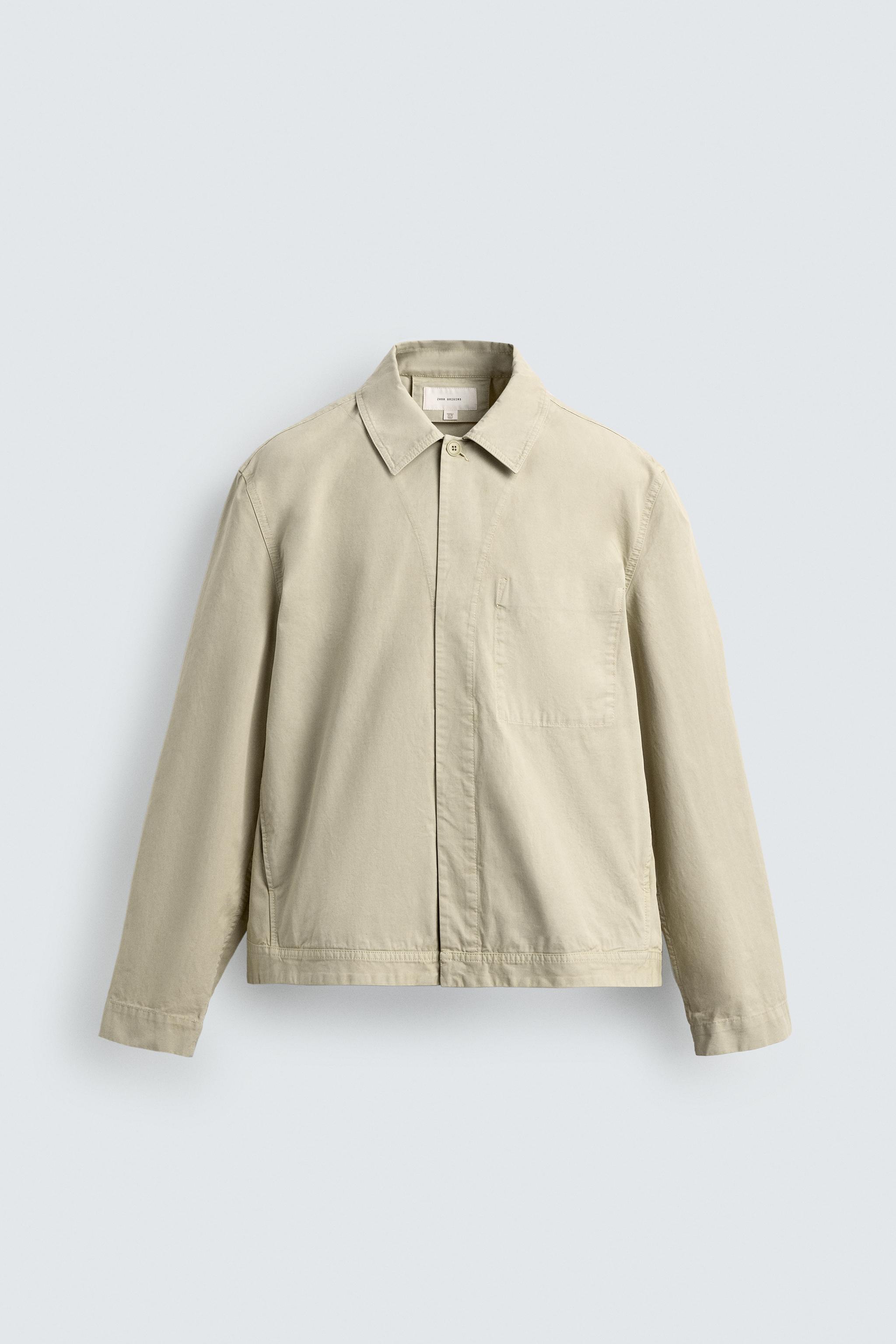 REGULAR FIT POPLIN OVERSHIRT — Light green