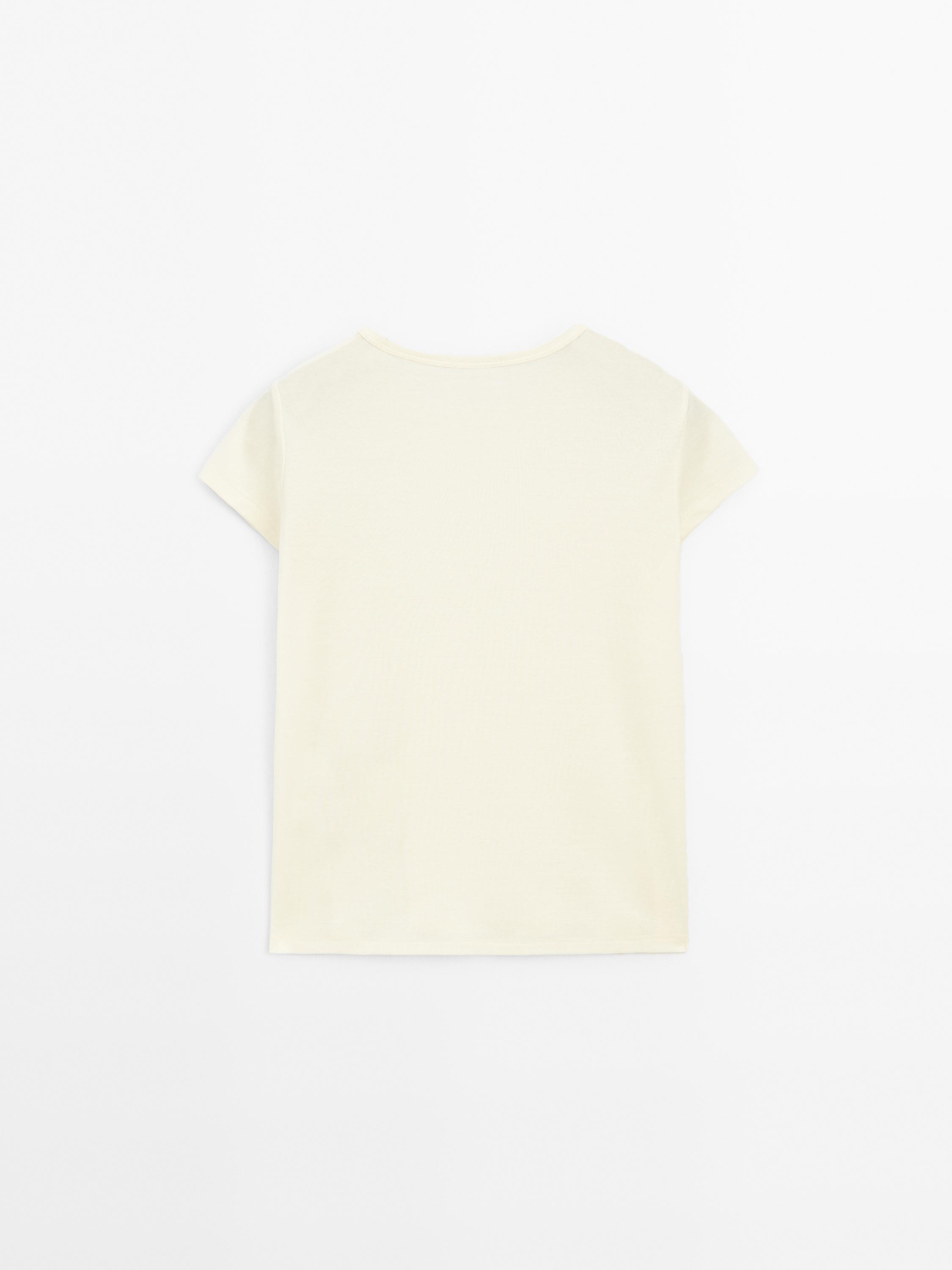 100% cotton short sleeve T-shirt - White | ZARA United States