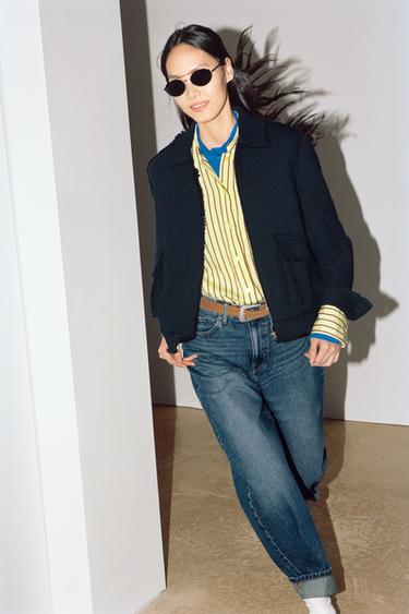 Zara STRIPED POCKET SHIRT ZW COLLECTION - Yellow