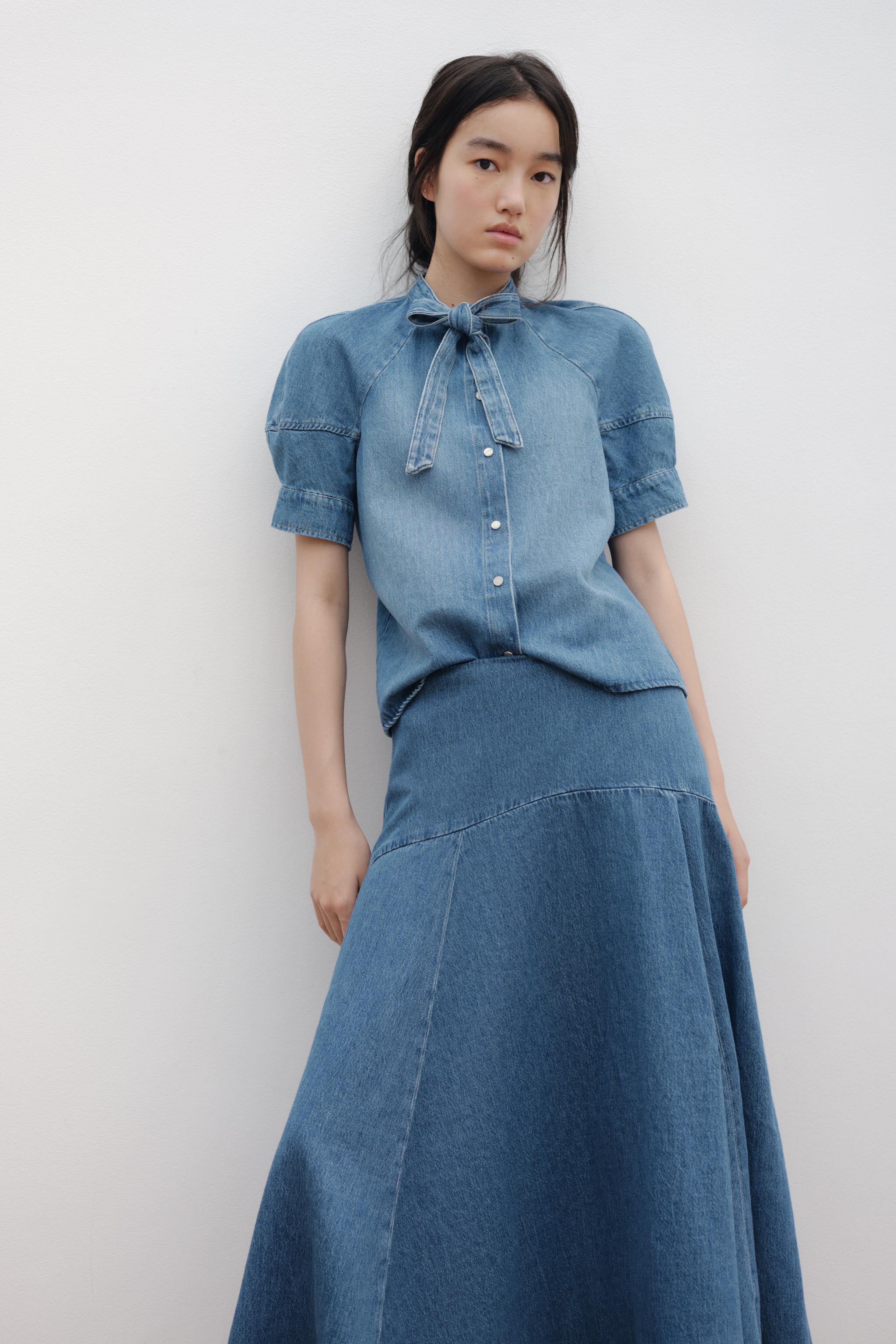 【新品未使用】ZW COLLECTION デニムシャツ　S ZARA - 【新品未使用】ZW COLLECTION デニムシャツ Sの通販 by