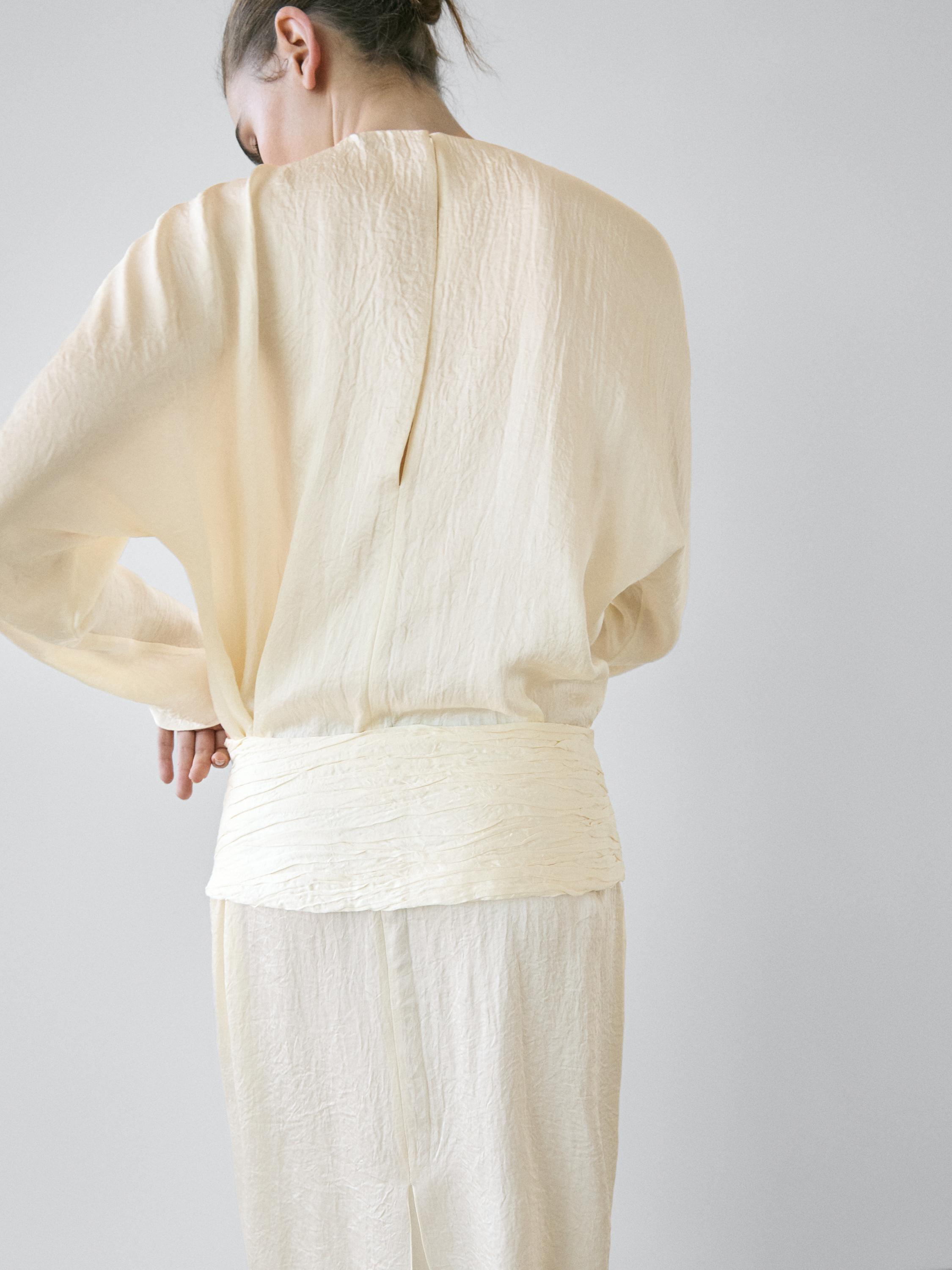 Midi dress with sash belt - STUDIO