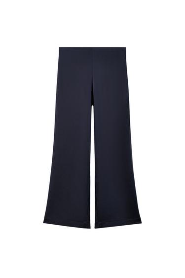 PANTALÓN SATINADO TIRO ALTO - Azul / Marino de Zara
