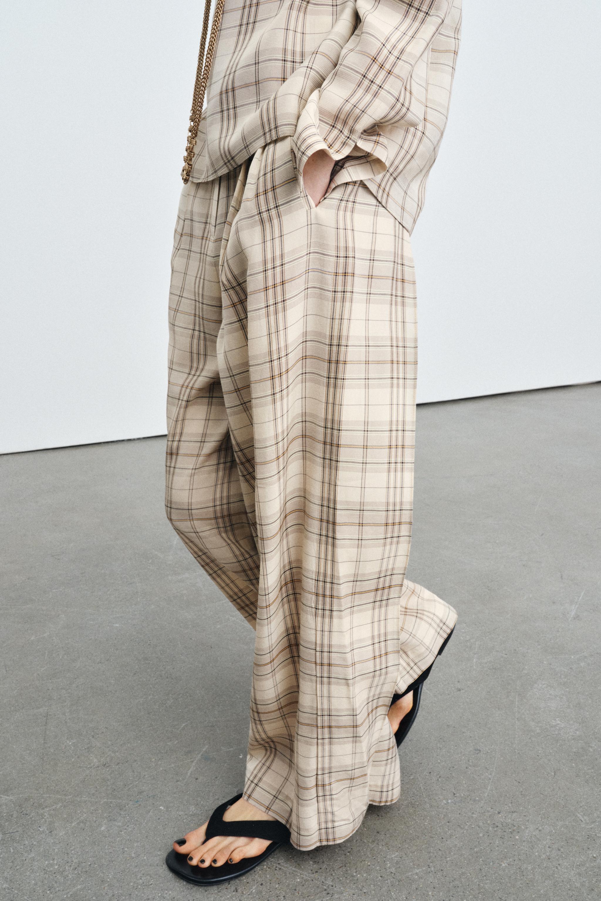 ZW COLLECTION チェック柄トップス＆パンツセット | ZARA Japan / 日本