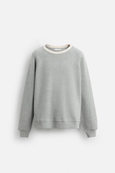SUDADERA  ESTRUCTURA CONTRASTE - Gris vigoré de Zara - Imagen 0