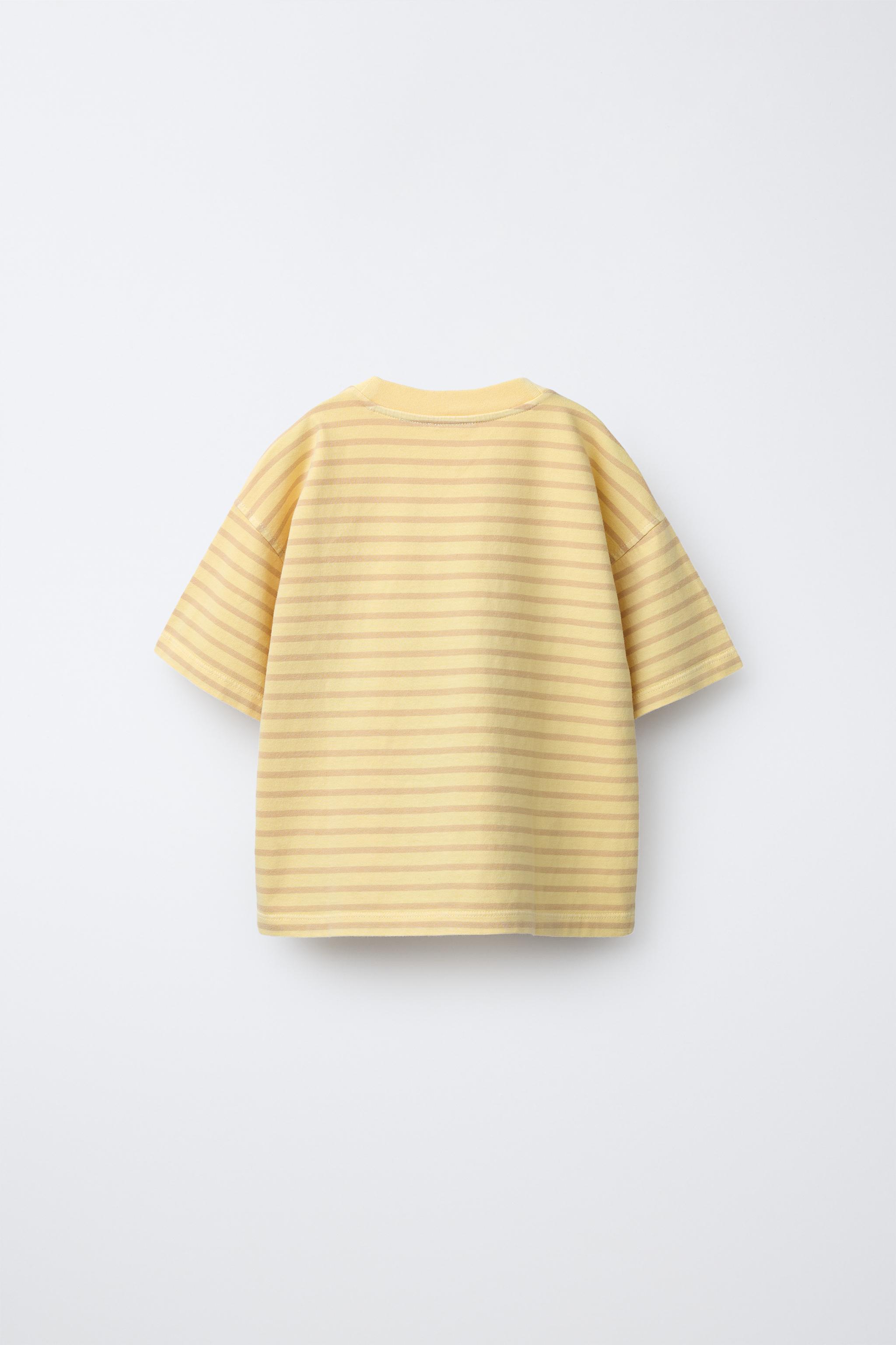 STRIPED T-SHIRT - Light yellow | ZARA United States