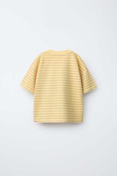 STRIPED T-SHIRT - Light yellow by Zara