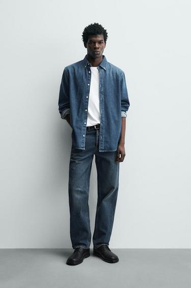 Zara 直筒版牛仔褲 - 藍色 - 圖片 0