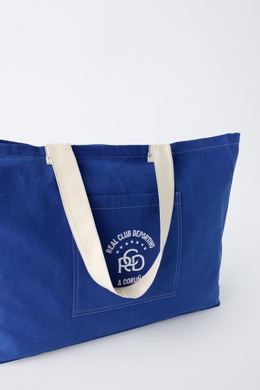 RC DEPORTIVO DE A CORUÑA EMBROIDERED TOTE BAG - Blue/White by Zara