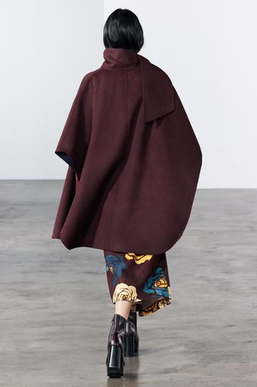 CAPE AVEC LAINE ÉCHARPE - Bordeaux de Zara - Image 2