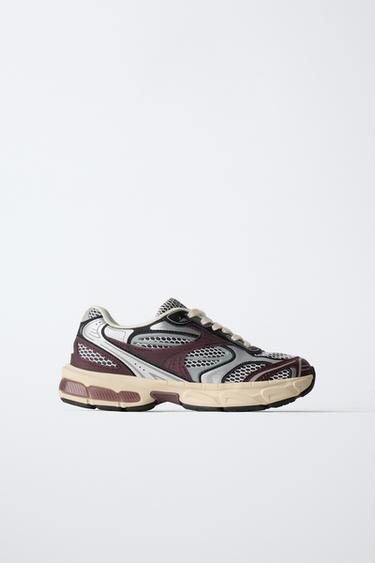BASKETS EN RÉSILLE - Bordeaux de Zara