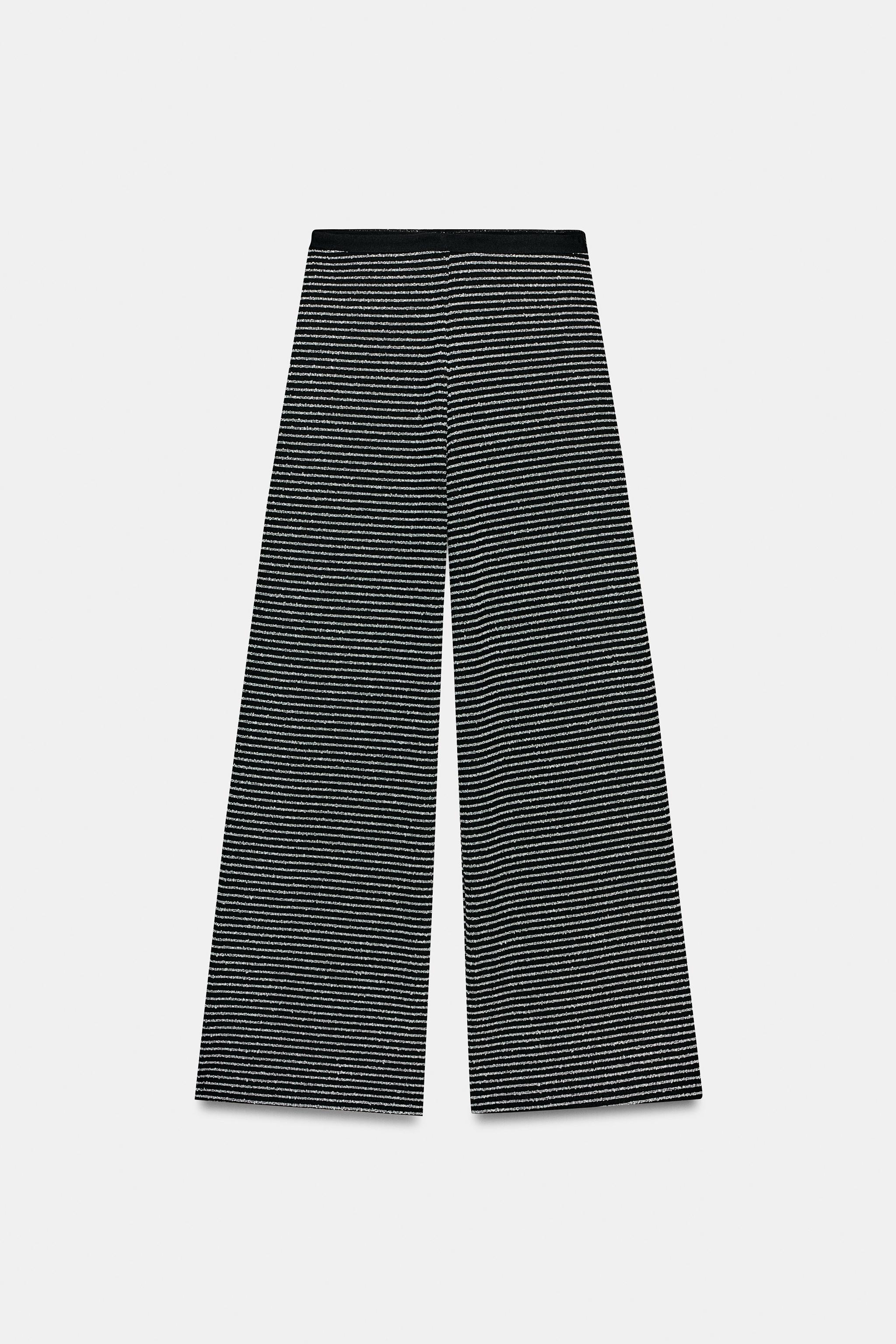 STRIPED BOUCLÉ PANTS