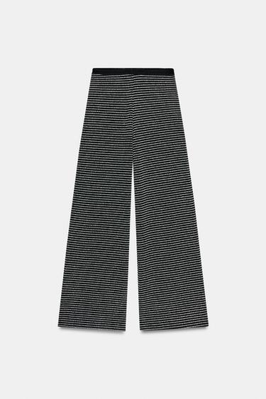 PANTALON BOUCLÉ À RAYURES - Noir / Écru de Zara - Image 6