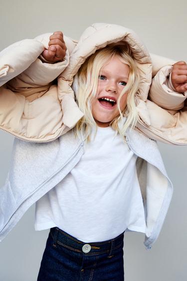 WATER-REPELLENT HOODED PUFFER COAT - Ecru by Zara - Image 1
