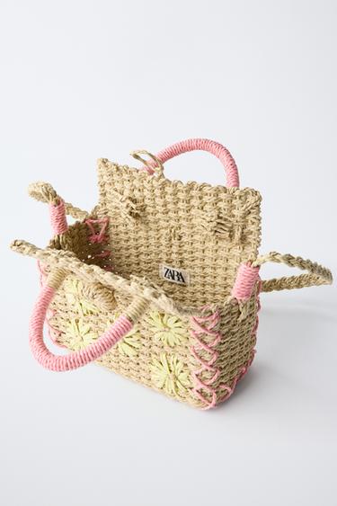 SAC EFFET RAPHIA FLEURS - Multicolore de Zara - Image 3