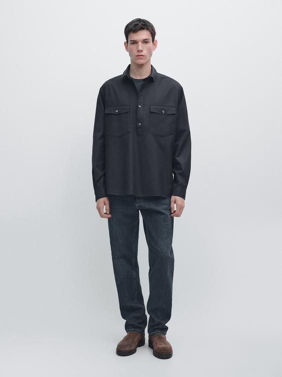 Cotton shirt with pockets